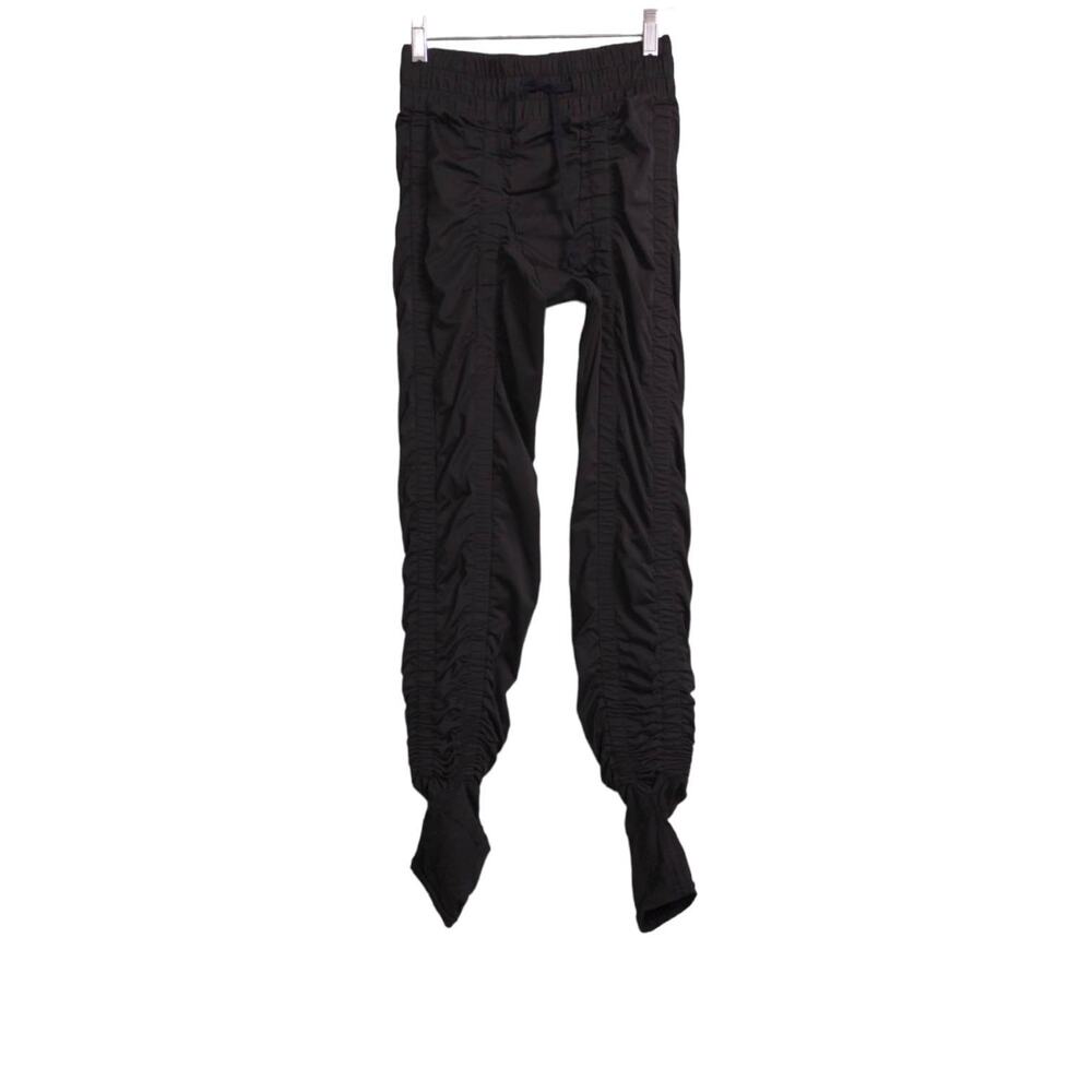 Agogie Womens Resistance Leggings Pants Black High Rise Drawstring Ruched +40 L